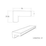 Zuri Weathered Gray PVC Decking 12ft Trim Nosing Solid