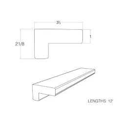 Zuri Weathered Gray PVC Decking 12ft Trim Nosing Solid
