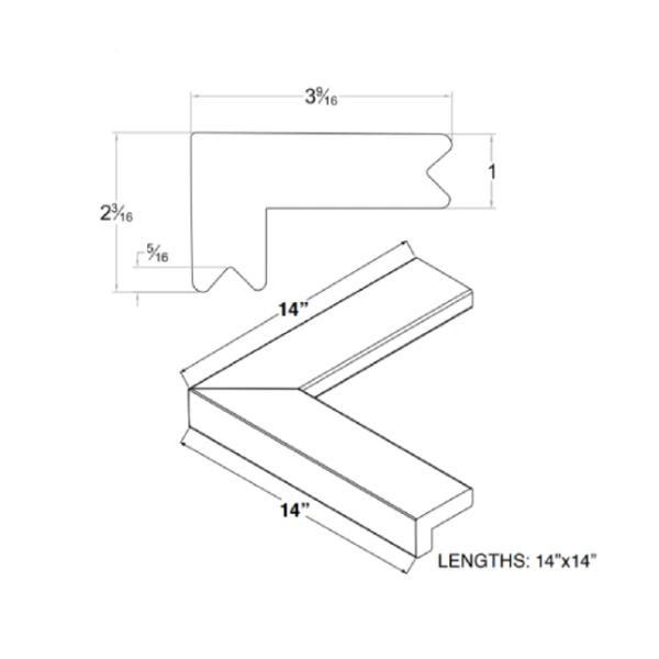Zuri Weathered Gray PVC Decking 14ft Pre-Fab Corner