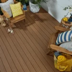 Fiberon Good Life Multi Tuscan Villa composite decking with deep brown woodgrain