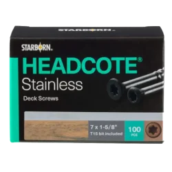 Headcote Stainless Fascia Screw 1-5/8 (PVC) x 100/pack