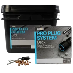 Pro Plug System x375 Plugs & Screws Kit & Tool (Canadian Walnut and Silverstone Colors) - 100 SQ/FT Pack