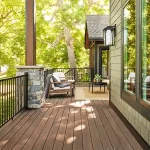 TimberTech Vintage English Walnut decking with deep multi-tone hardwood look