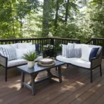 TimberTech Vintage Mahogany decking in warm reddish-brown tone