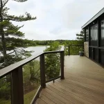 TimberTech Legacy Pecan composite decking with warm golden brown streaks