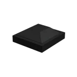 Modern Post Cap 3"x3" - Black Aluminum