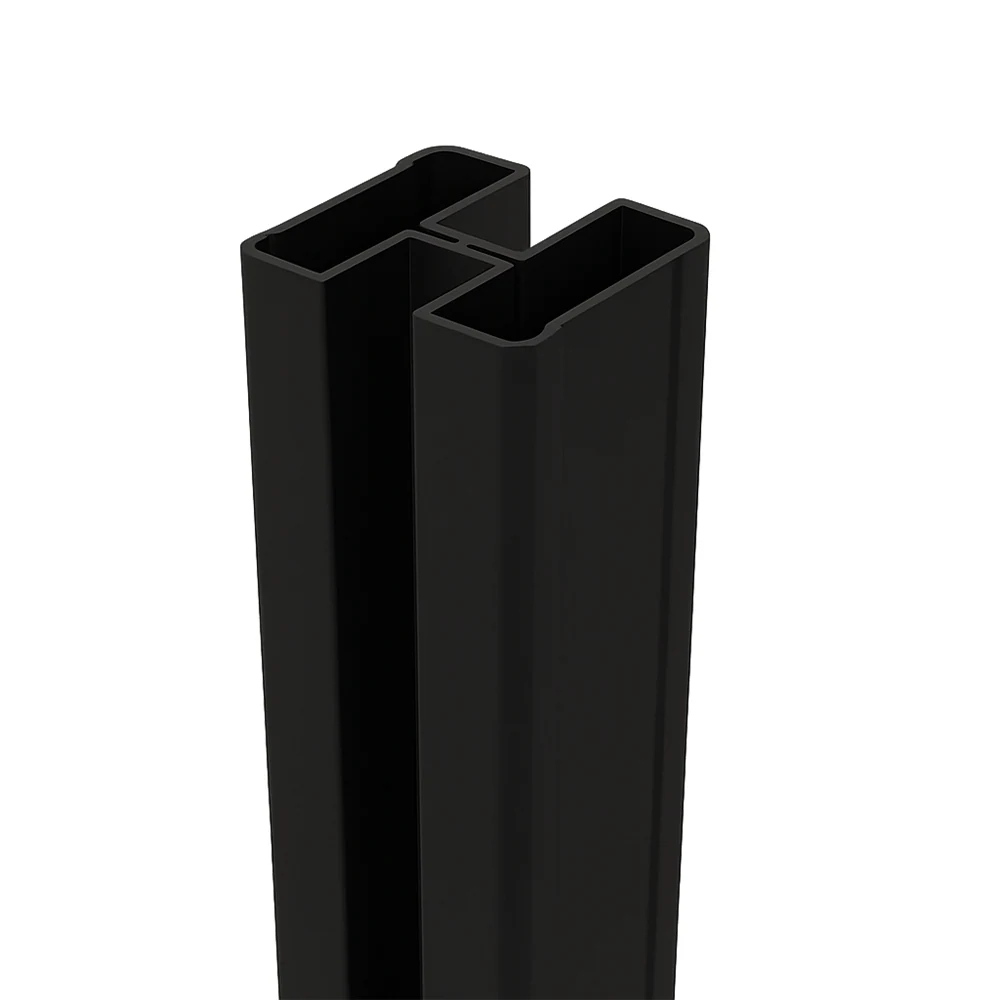 Black Aluminum H-Post 3 x 3 H-Post 3"x3"x10' – Black Aluminum - Image 1