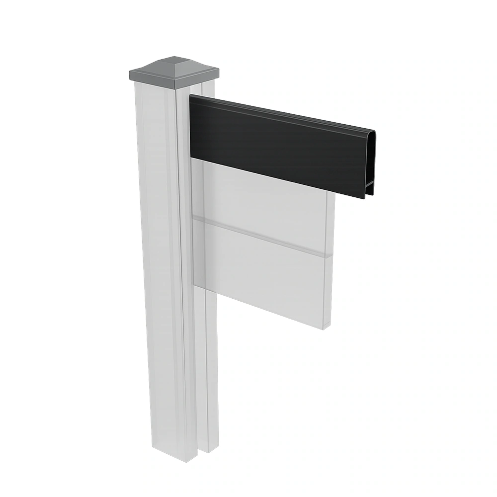 Black Aluminum Pocket Rail Pocket Rail 96" – Black Aluminum - Image 1