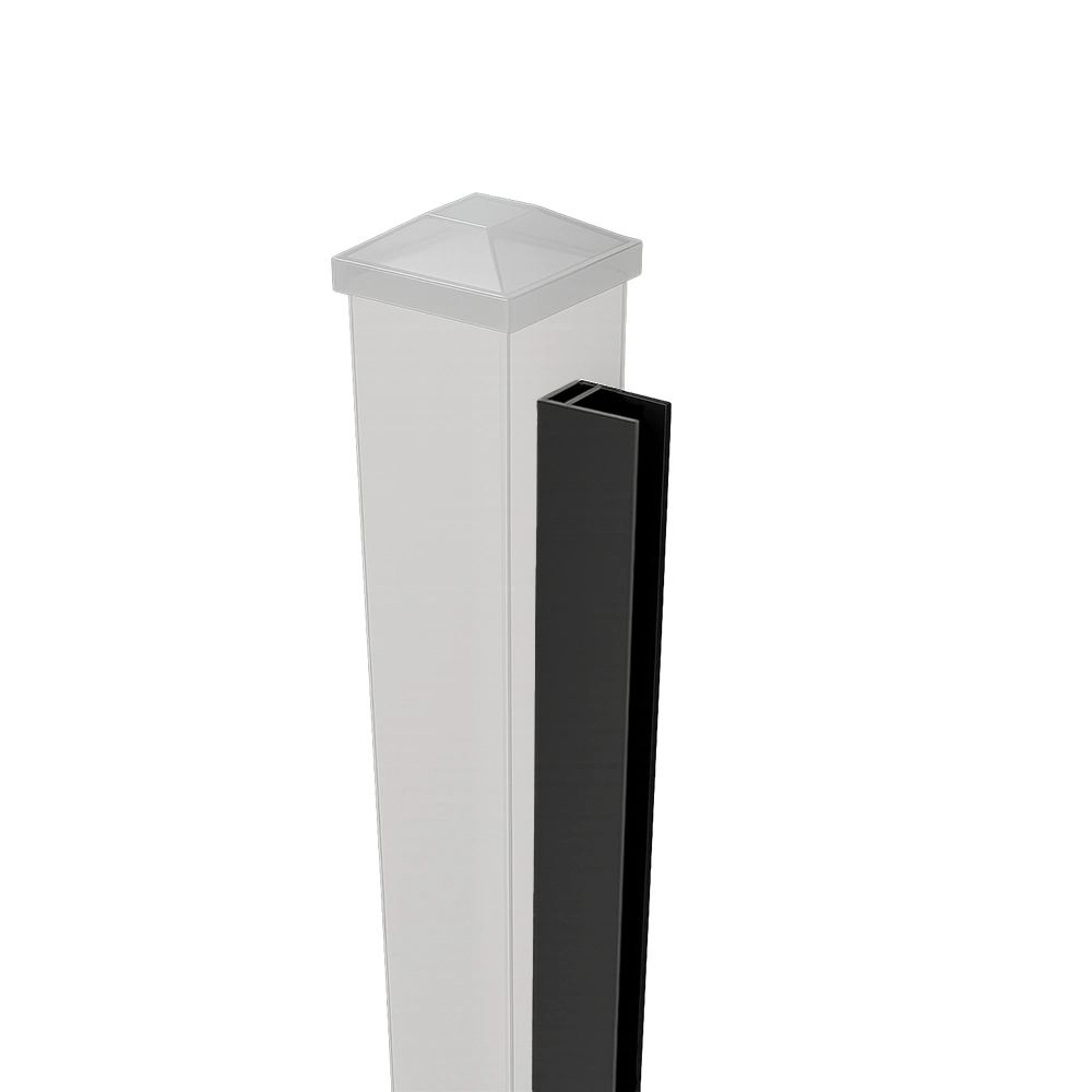 Black Aluminum Side Track U-Channel Shape Side Track U-Shape 78" – Black Aluminum - Image 1