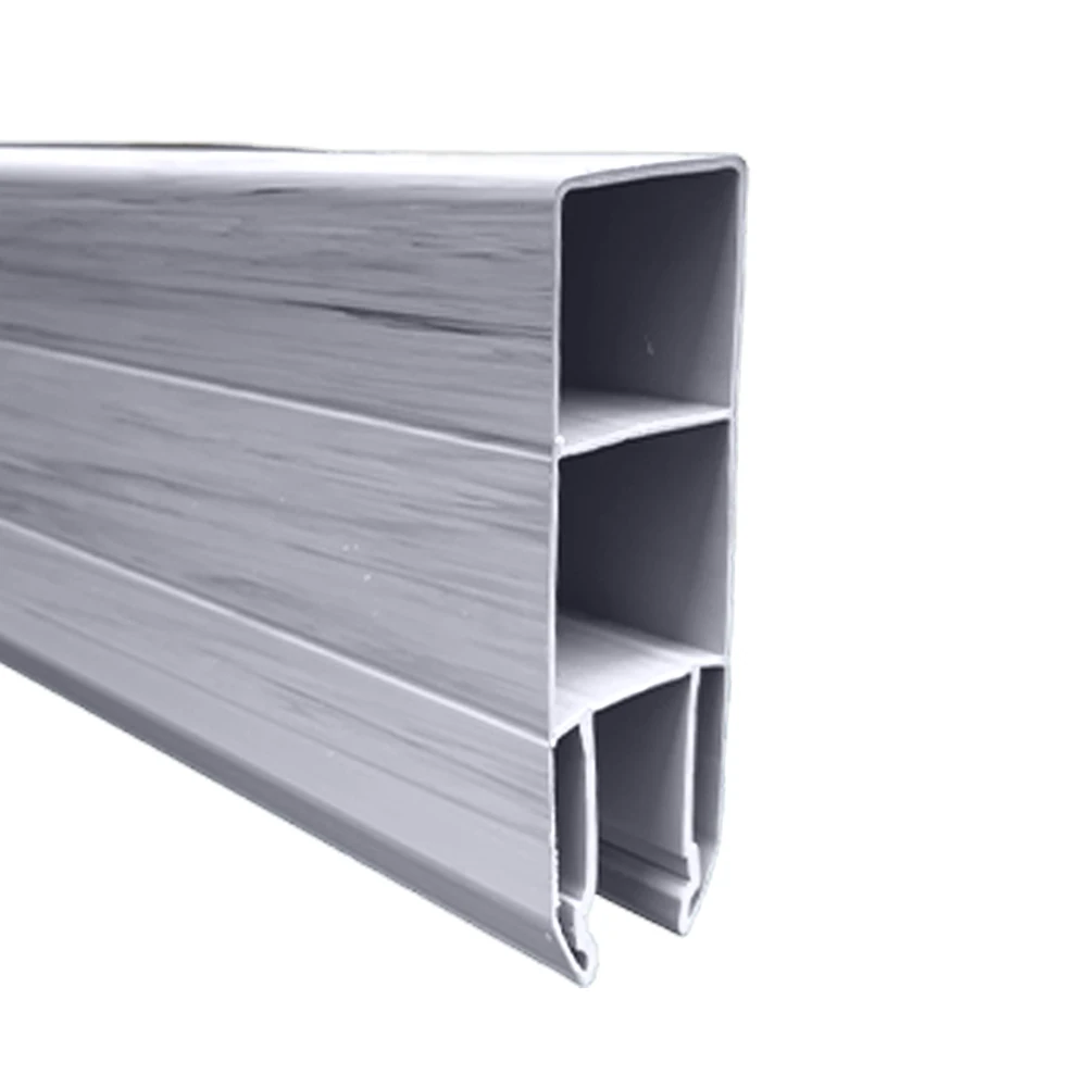 Chai Grey Vinyl Pocket Rail Top_Bottom Chai Grey Pocket Rail - Top / Bottom 1.75"x5.5"x96" - Image 1