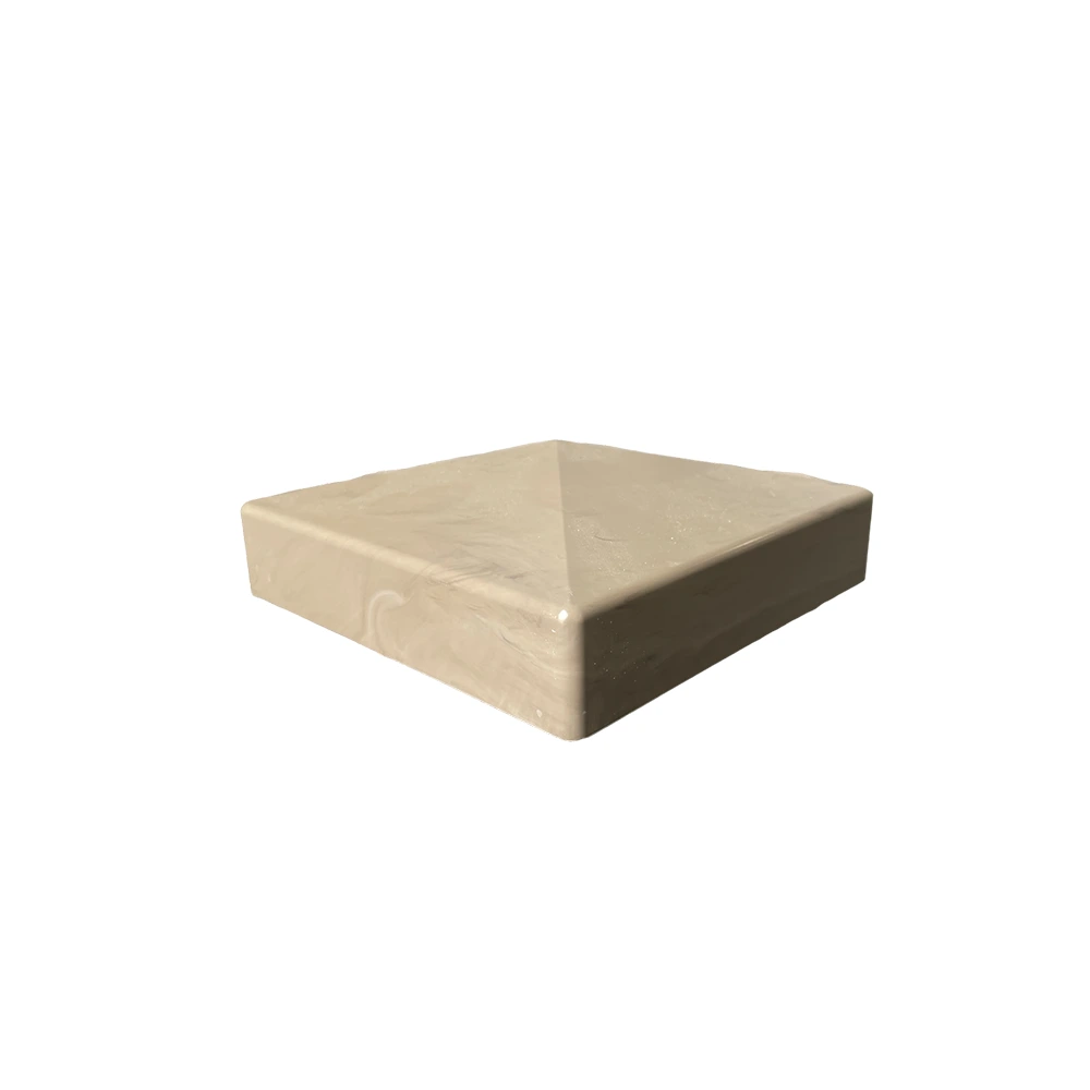 Green Teak Vinyl Post Cap Pyramid Green Teak 5" Post Cap Pyramid Style - Image 1