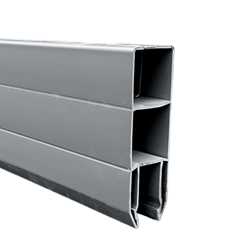 Modern Grey Vinyl Pocket Rail Top_Bottom Modern Grey Pocket Rail - Top / Bottom 1.75"x5.5"x96" - Image 1