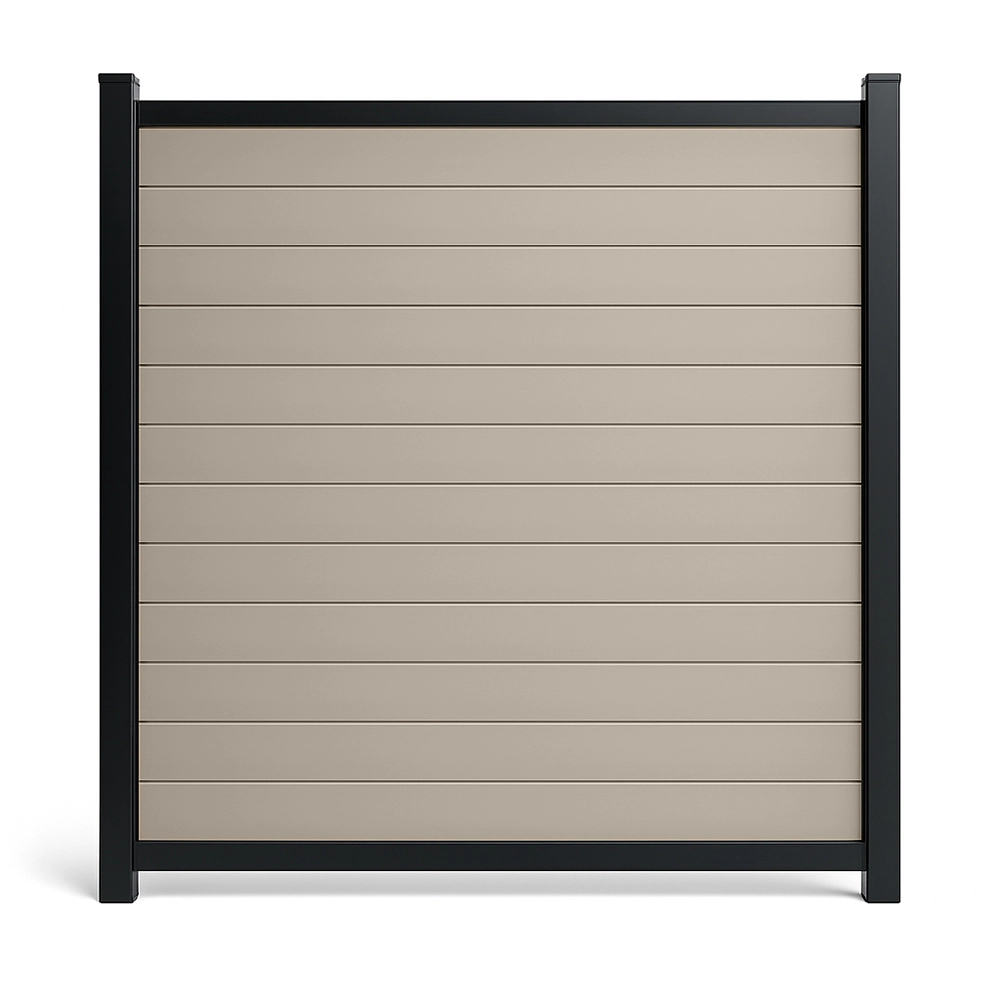 Khaki PVC Aluminum Full Kit Khaki Aluminum-Framed PVC Fence Full Kit - Image 1