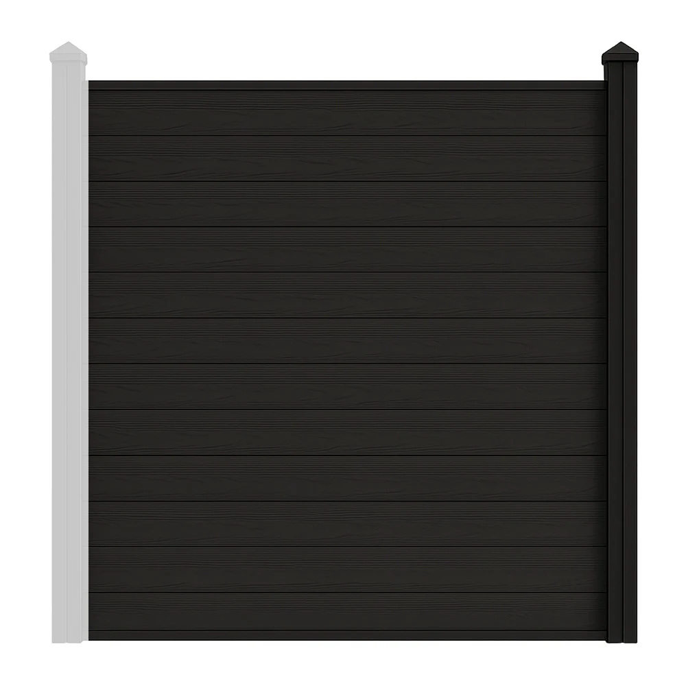 Black Composite Fence Full Kit Black WoodGrain Composite Fence Full Kit - Image 1