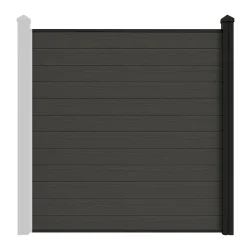 Charcoal WoodGrain Composite Fence Full Kit