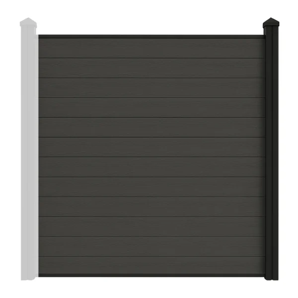 Charcoal WoodGrain Composite Fence Full Kit