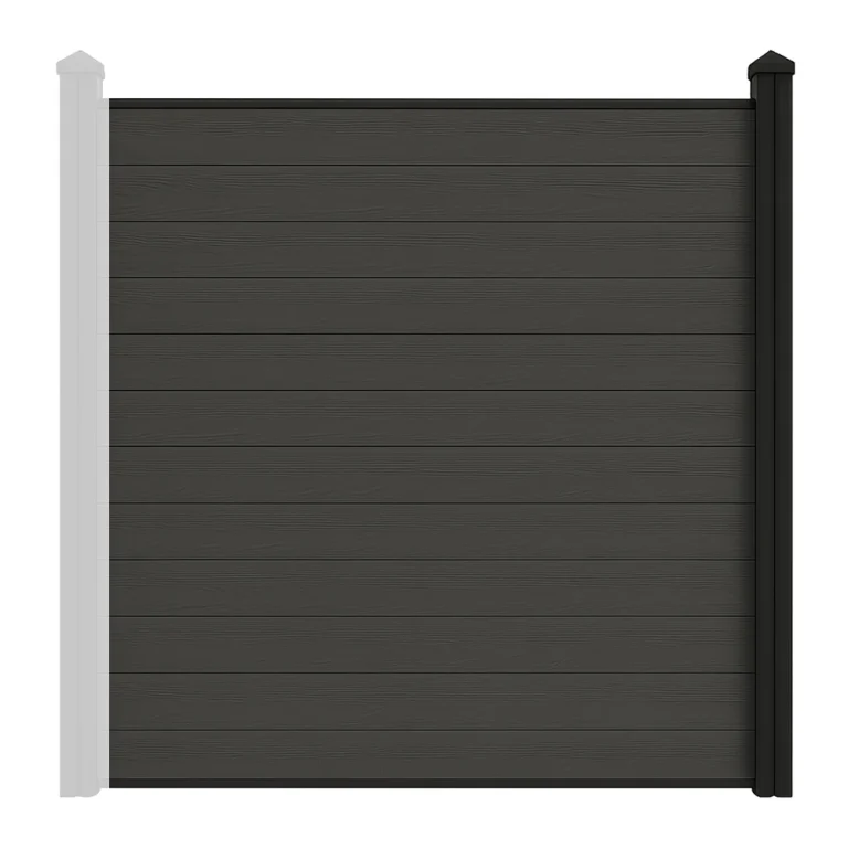 Charcoal WoodGrain Composite Fence Full Kit