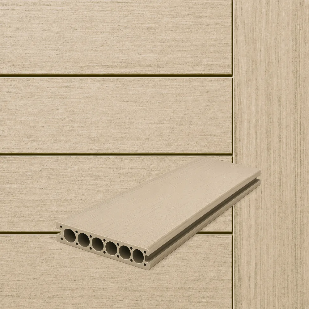 Woodbridge Modern Teak PVC Decking Hollow Woodbridge Modern Teak PVC Decking 12ft Grooved Hollow Core - Image 1