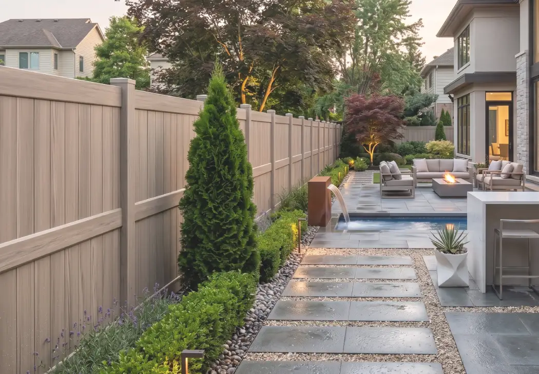 vinyl fence green teak
